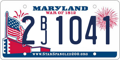 MD license plate 2BJ1041