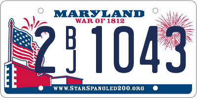 MD license plate 2BJ1043