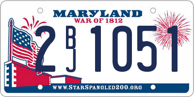 MD license plate 2BJ1051