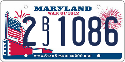 MD license plate 2BJ1086