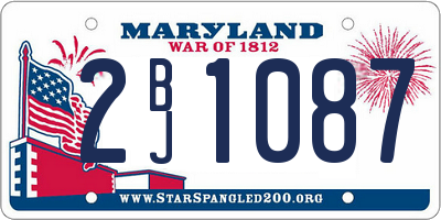 MD license plate 2BJ1087