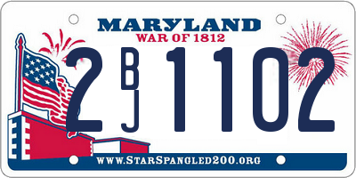 MD license plate 2BJ1102