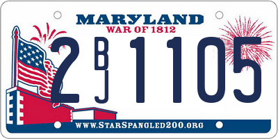 MD license plate 2BJ1105