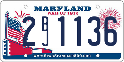 MD license plate 2BJ1136