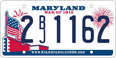 MD license plate 2BJ1162