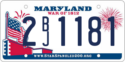 MD license plate 2BJ1181