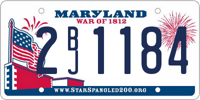 MD license plate 2BJ1184