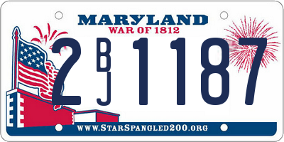 MD license plate 2BJ1187