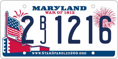 MD license plate 2BJ1216