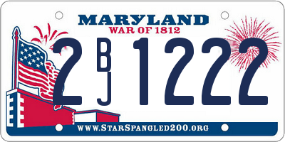MD license plate 2BJ1222