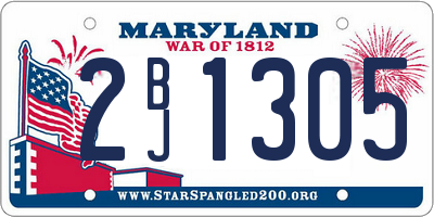 MD license plate 2BJ1305