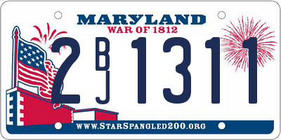 MD license plate 2BJ1311