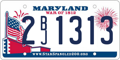 MD license plate 2BJ1313