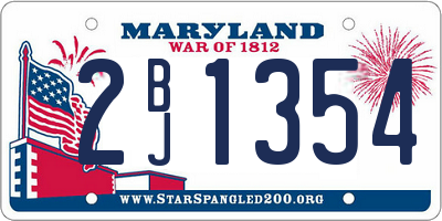 MD license plate 2BJ1354