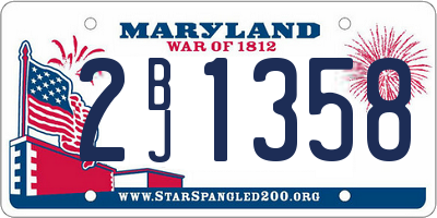 MD license plate 2BJ1358