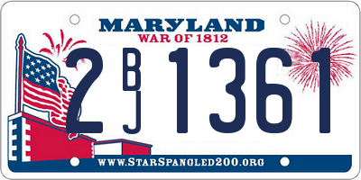 MD license plate 2BJ1361