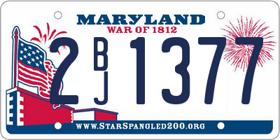MD license plate 2BJ1377