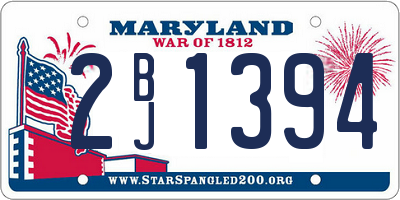MD license plate 2BJ1394