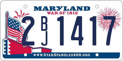MD license plate 2BJ1417
