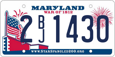 MD license plate 2BJ1430