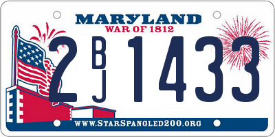 MD license plate 2BJ1433