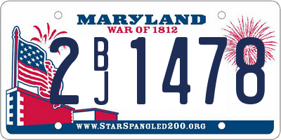 MD license plate 2BJ1478