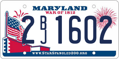 MD license plate 2BJ1602