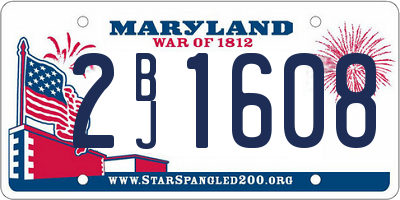 MD license plate 2BJ1608