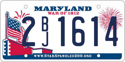 MD license plate 2BJ1614