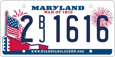 MD license plate 2BJ1616