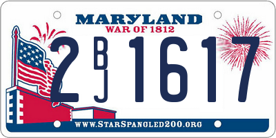 MD license plate 2BJ1617