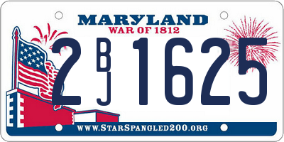MD license plate 2BJ1625