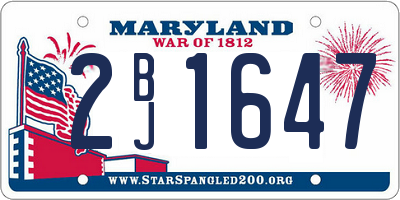 MD license plate 2BJ1647