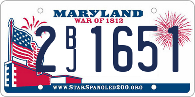 MD license plate 2BJ1651