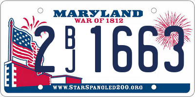 MD license plate 2BJ1663