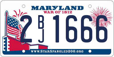 MD license plate 2BJ1666