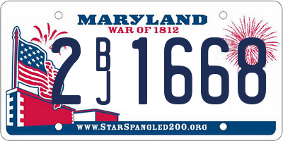 MD license plate 2BJ1668