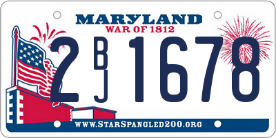 MD license plate 2BJ1678