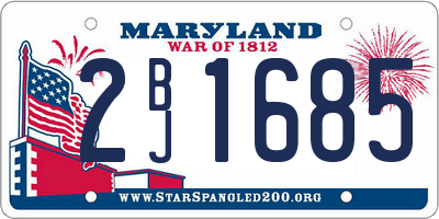 MD license plate 2BJ1685