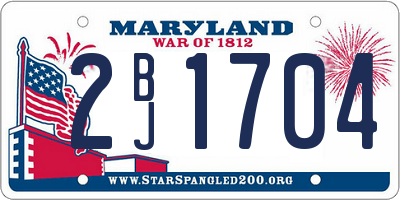 MD license plate 2BJ1704