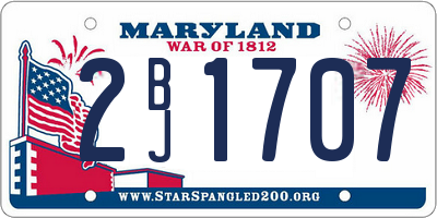 MD license plate 2BJ1707