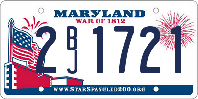 MD license plate 2BJ1721