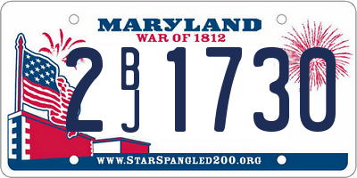 MD license plate 2BJ1730