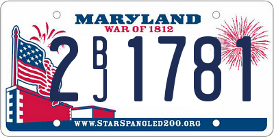 MD license plate 2BJ1781
