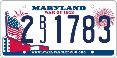 MD license plate 2BJ1783