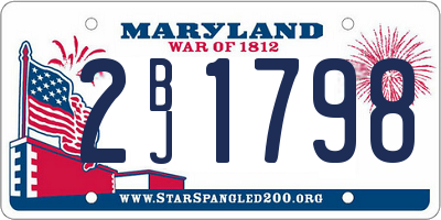MD license plate 2BJ1798
