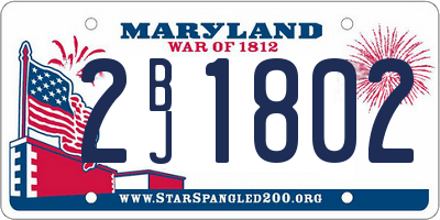MD license plate 2BJ1802