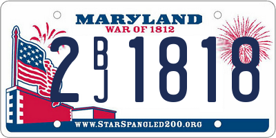 MD license plate 2BJ1818