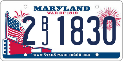 MD license plate 2BJ1830