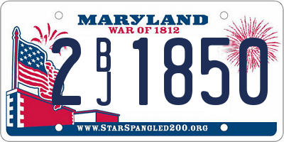 MD license plate 2BJ1850
